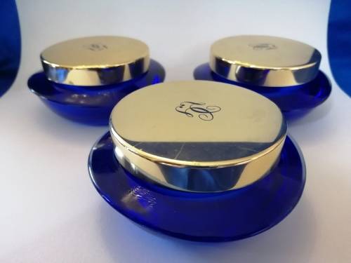Three Beautiful "Guerlaine Paris" Cobalt Blue Jars
