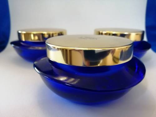 Three Beautiful "Guerlaine Paris" Cobalt Blue Jars