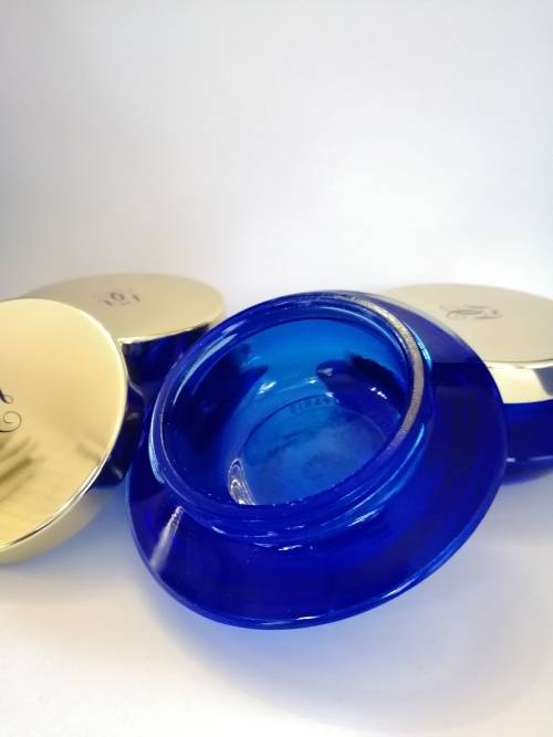 Three Beautiful "Guerlaine Paris" Cobalt Blue Jars