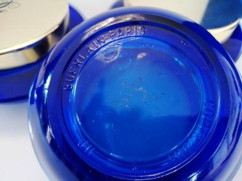 Three Beautiful "Guerlaine Paris" Cobalt Blue Jars
