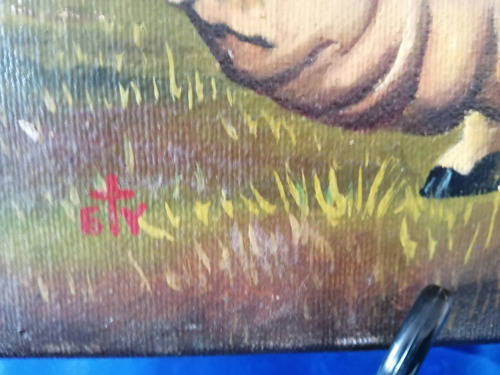 Unusual Victorian Signed Oil on Canvas of a Prize Pig *