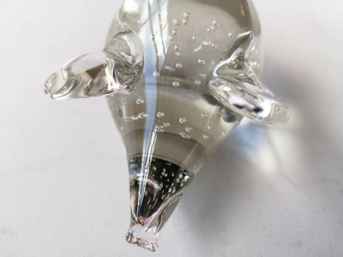 Clear Glass PIG Paperweight