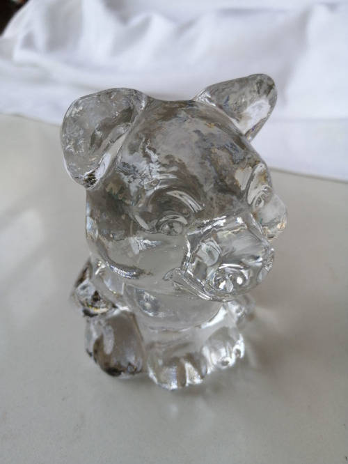 Goebel Clear Glass Charlotten Hutte Pig Satin Finish