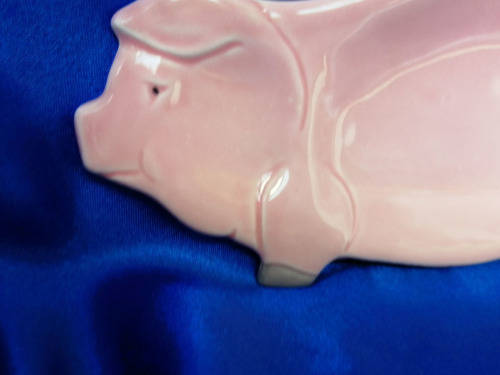 Vintage Ceramic Pink Pig Spoon Rest