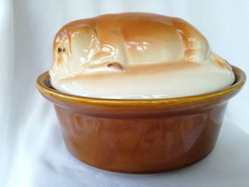 Old Pate Pot Lidded Pig Hog *