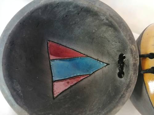 Large Round Lidded Raku Trinket Box