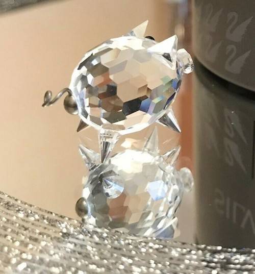 SWAROVSKI SILVER CRYSTAL ANIMAL MINI PIG  *