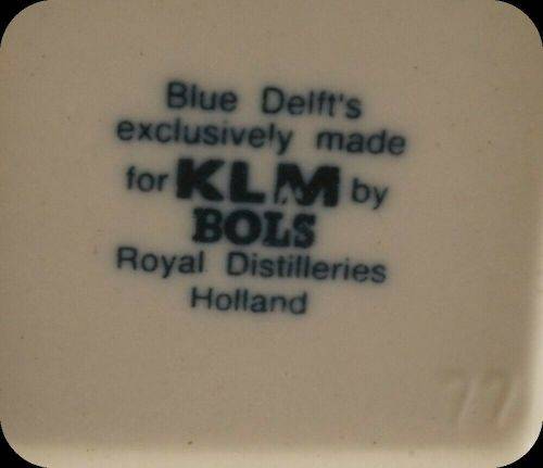 KLM  Bols Royal Distilleries Holland Blue Delft House No. 77 - Amsterdam