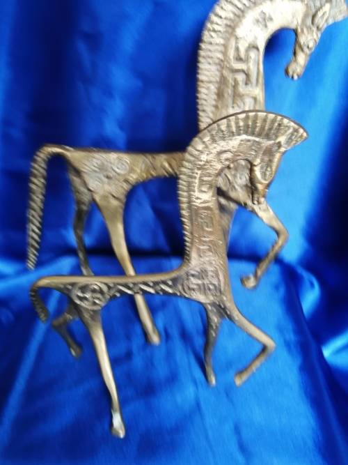 Brass two Egyptian Horses