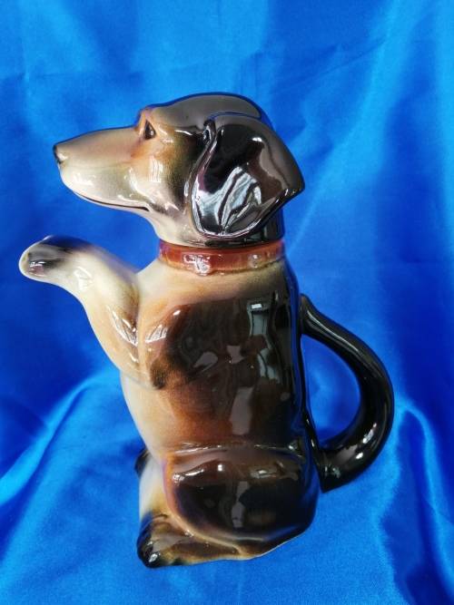 Germany ERPHILA Dachshund Sausage Dog Ceramic Teapot, vintage, #