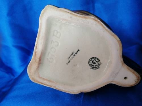 Germany ERPHILA Dachshund Sausage Dog Ceramic Teapot, vintage, #