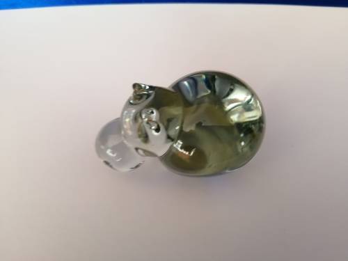 Ngwenya Recycled Glass Swaziland Handmade Hippo Figurine - Paperweight