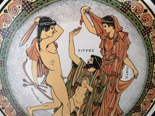 Large Pottery Plate Nude men Made in Greece #