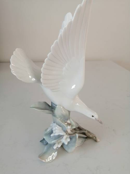 Large Lladro Gloss Bird Figurine Turtle Dove 4550 Handmade In Spain 1969-1998