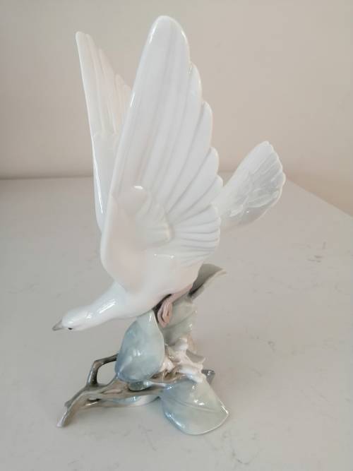 Large Lladro Gloss Bird Figurine Turtle Dove 4550 Handmade In Spain 1969-1998