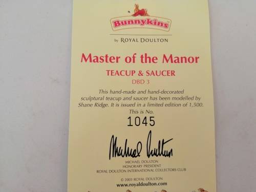 Royal Doulton Bunnykins `MASTER OF THE MANOR` DBD3 - LE #283 of 1,500