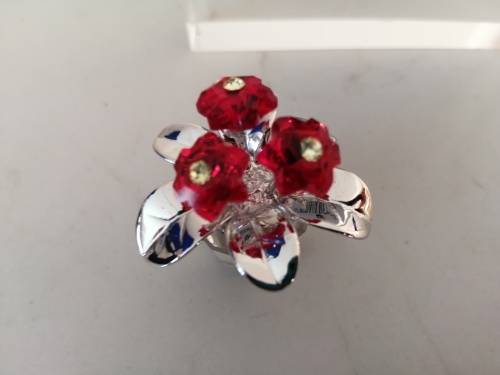 SWAROVSKI Crystal Memories PRIMULA RHODIUM RED Retired #