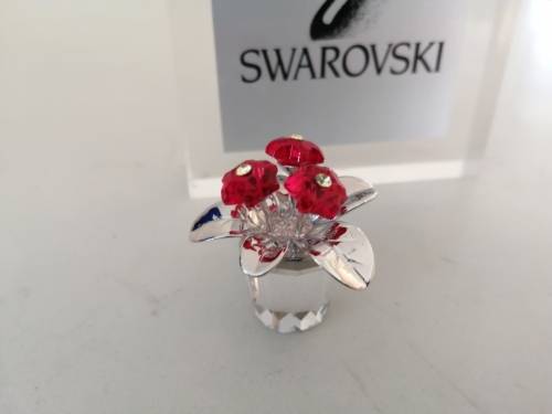 SWAROVSKI Crystal Memories PRIMULA RHODIUM RED Retired #