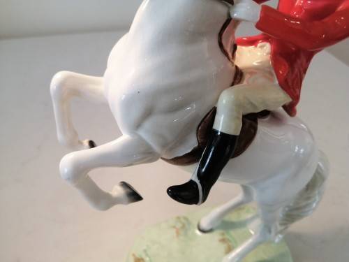 BESWICK VERY RARE `HUNTSMAN` REARING ON A RARE ( WHITE HORSE)
