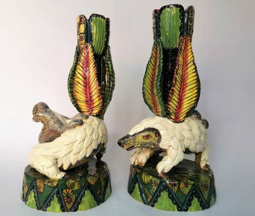 Ardmore Stunning Pair of Pangolin and Monkey Candle Holders Superb Detail