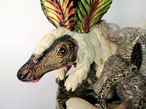 Ardmore Stunning Pair of Pangolin and Monkey Candle Holders Superb Detail