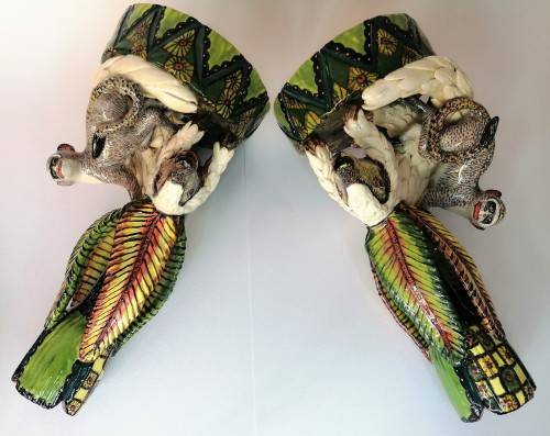 Ardmore Stunning Pair of Pangolin and Monkey Candle Holders Superb Detail