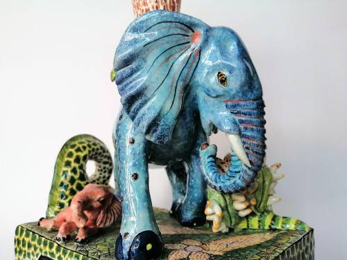 Ardmore Stunning Elephant Candle Holder Superb Detail (b) #