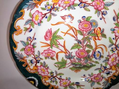 ANTIQUE French Porcelain Trio Sarreguemines, Large Porcelain Breakfast no.215