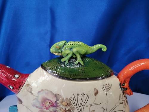 Rika Senekal Hand-Made Hand-Painted one of a kind Ceramic Tea Pot