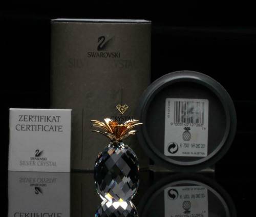 Swarovski Crystal Small Gold Pineapple 012726 Retired #