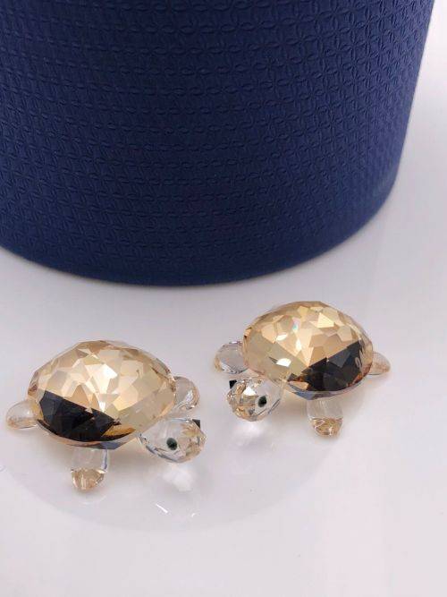 Swarovski Crystal Baby Tortoises Golden Shadow Retired 1130268