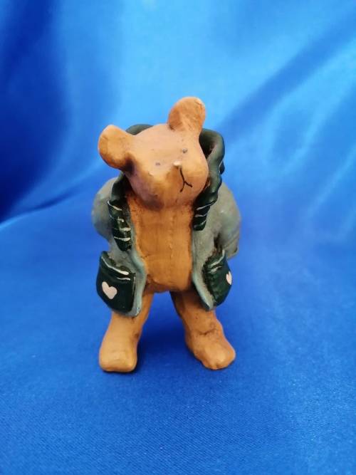 Peter Fagan Colourbox Sitting Bear in Duffel Coat Scotland #