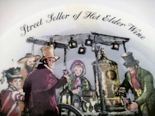 Stunning Wedgwood The Street Sellers of London Plate ` Seller of the hot elder wine `1986