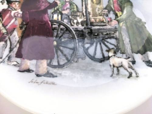 Stunning Wedgwood The Street Sellers of London Plate ` Seller of the hot elder wine `1986