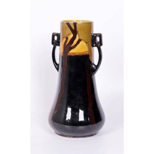 Thomas Forester and Sons Phoenix Ware art pottery two-handled vase