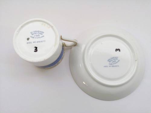 Grosvenor Jackson Gosling Ye Olde English Demitasse Cup and Saucer peacock