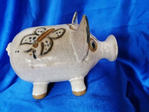 Vintage Pottery piggy bank pig