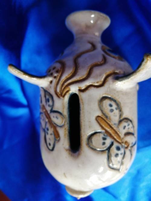 Vintage Pottery piggy bank pig