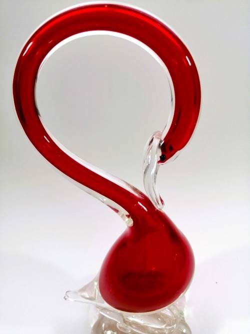 Murano Art Glass Large Red Duck Goose Bird