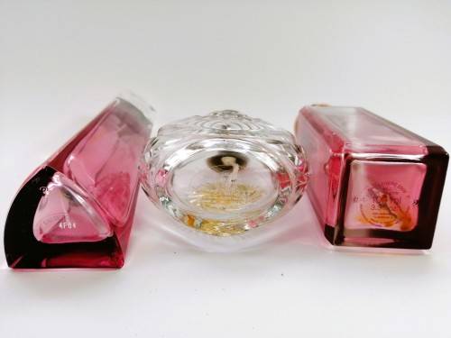 Beautiful Empty Pink Perfume Bottles x 3