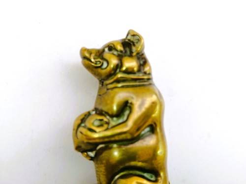 Sitting $$$ BAG Pig NOVELTY TAPE MEASURE ORIGINAL ANTIQUE,c1890 FIGURAL,
