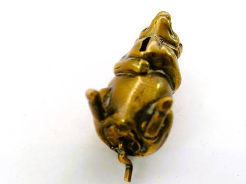 Sitting $$$ BAG Pig NOVELTY TAPE MEASURE ORIGINAL ANTIQUE,c1890 FIGURAL,