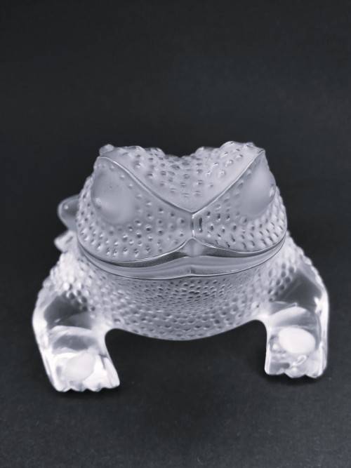 Lalique clear and frosted crystal `Gregoire` toad figurine, No.11640, designed by Marc Lalique