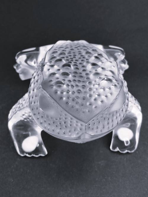 Lalique clear and frosted crystal `Gregoire` toad figurine, No.11640, designed by Marc Lalique