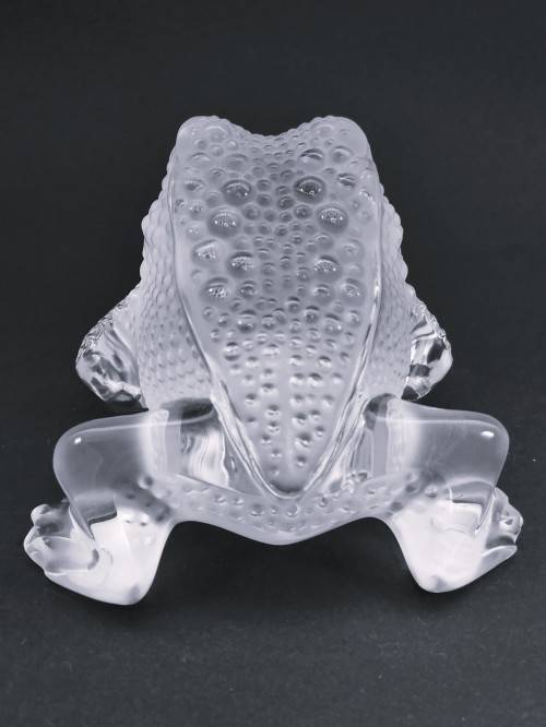 Lalique clear and frosted crystal `Gregoire` toad figurine, No.11640, designed by Marc Lalique