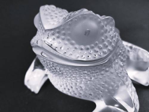 Lalique clear and frosted crystal `Gregoire` toad figurine, No.11640, designed by Marc Lalique