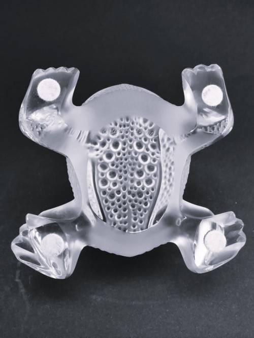 Lalique clear and frosted crystal `Gregoire` toad figurine, No.11640, designed by Marc Lalique