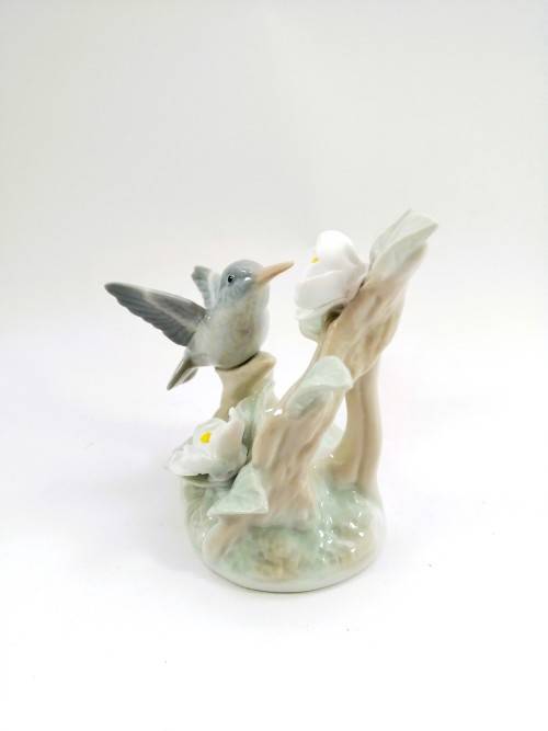 Lladro Style Hummingbird Figurine