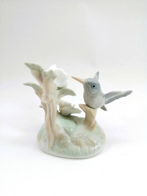 Lladro Style Hummingbird Figurine