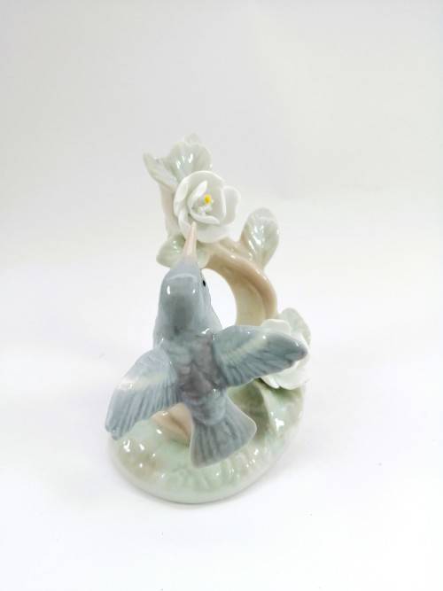 Lladro Style Hummingbird Figurine